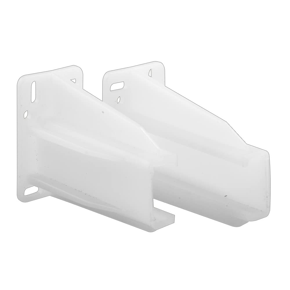 Photo 1 of Prime-Line R 7227 Rear Drawer Track Back Plate – Support and Maintain Alignment of Bottom/Side Mounted Drawer Glides, 5/16 In. x 7/8 In., Plastic, White (1 Pair)