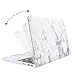 MOSISO Compatible with MacBook Pro 15 inch Case with Retina Display (model: A1398, Older Version, 2015 - end 2012 Release), Plastic Pattern Hard Shell Case&Keyboard Cover&Screen Protector,White Marble