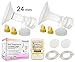 Maymom Pump Parts for Medela Pump in Style Advanced Pumps; w/Breastshields (24 mm, Can Replace Personal Fit 24 Shield and Connector), Valves, Membranes, Replacement Tubing for Pump-in-Style Advanced