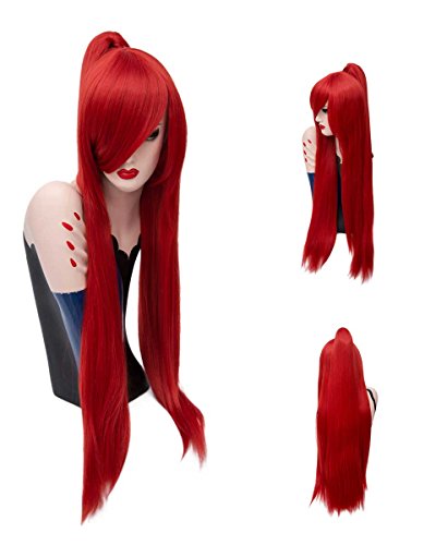 40" Straight Red Cosplay wig + 1 Clip On Ponytail -- Pandora Hearts Sharon Reinzuwasu