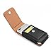 Huawei Ascend Mate 2 / Ascend XT~ Premium Vertical Black/Brown Faux Leather Pouch Credit Card Wallet Case Swivel Belt Clip Carrying Holster {Great Fits Thin Protective Cover Or Naked Phone}(ID Ver)