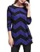 Allegra K Women's Zig-Zag Pattern Knitted Relax Fit Tunic Shirt L Black Blue