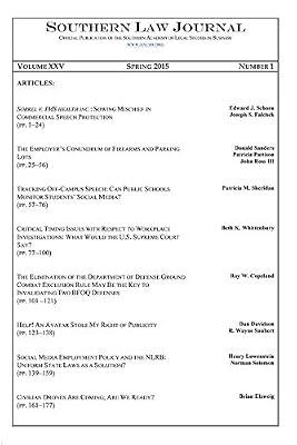 Southern Law Journal, Vol. XXV, No. 1, Spring 2015