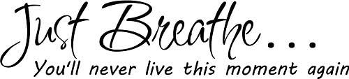 Just Breathe, You Will Never Live This Moment Again, Wall Decal, Vinly, Black, LoveDecal