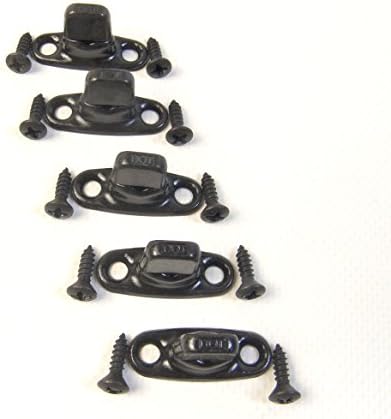 Common Sense Fasteners, Turn Button w/ #6 1/2" Inch Mounting Screws, Black Oxide, (Government Black) 5 Piece