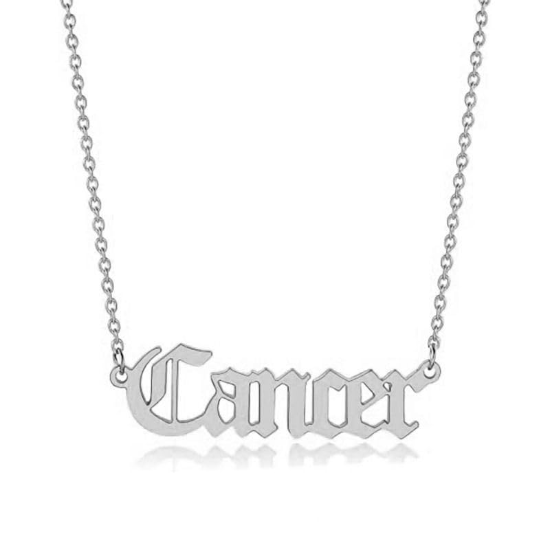 South Coast Jewellery Cancer Zodiac Horoscope Birth Star Sign Necklace Silver Stainless Steel