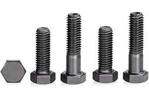 M11 Black 8.8 Steel Hexagon Head Bolts Screws Pitch 1.25/1.75(M11 1.25 x 50mm 5pcs Partial Thread)