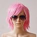 S-noilite Women Mens Male Short Dark Pink Wig Anime Cosplay Party Cool Shaggy Spiky Straight Unisex Costume Heat Resistant Syntehtic Hair Wigs