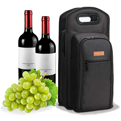 ALLCAMP 9 Piece Wine Travel Bag and Insulated Wine Carrier Tote