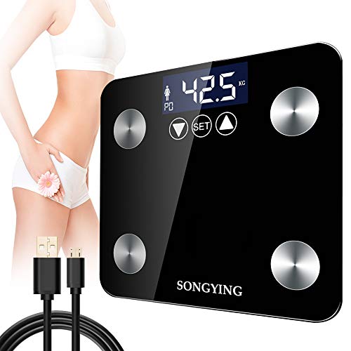 Smart Digital Body Fat Weight Scale, USB Charging Bathroom Scale Large LED Display, Heavy Weight/BMI/ Body Fat/Muscle Mass/Water /Bone Mass/Fitness Body Composition Analyzer Scale, Auto Turn Off/On - Thumbnail 6