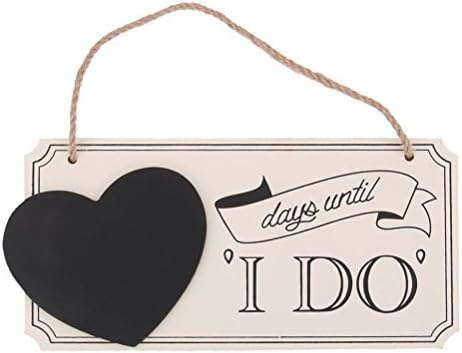 Wooden Heart Wedding Countdown Chalkboard Sign/Bridal Shower Gifts/Engagement Photo Prop "days until I DO"