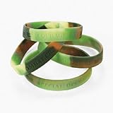 Fun Express Green Camouflage Army Rubber Bracelets (1 dozen)