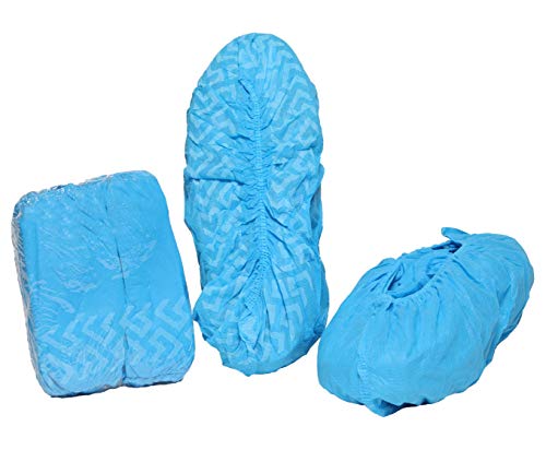 22 Premium Disposable Boot & Shoe Covers by PedaShield | Booties are Large, Durable, Water Resistant, Blue, Recyclable | One Size Fits Up to XL Men's 13 | Built for 25 percent MORE USE (22)