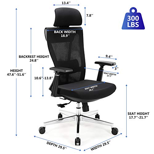 Tribesigns Ergonomic Office Chair, High Back Desk Chair with Metal