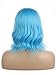 eNilecor Blue Wig Short Curly Bob Wigs with Air Bangs 14