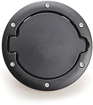 Fuel Filler Door Cover Gas Tank Cap 4-Door 2-Door for 2007-2016 Jeep Wrangler JK & Unlimited (Black)