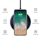 Wireless Charger iPhone X / 8 / 8 plus , Samsung Galaxy - Note 9 / S9 / S9 Plus , 8 / S8 / S8 Plus , S7 / S7 Edge / S6 Edge / 5 - Universal Qi Compatible Cordless Wirelless Charging Pad