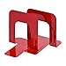 STEELMASTER Economy Steel 5 Inch Bookends, 1 Pair, Vibrant Red (241005007)