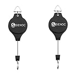 SIENOC 2pk Plant Pulley Retractable Pulley Plant Hanger Hanging Flower Basket Hook Hanger for Garden Baskets Pots and Birds Feeder in Different Height Lower and Raise Hanging Plants with Ease