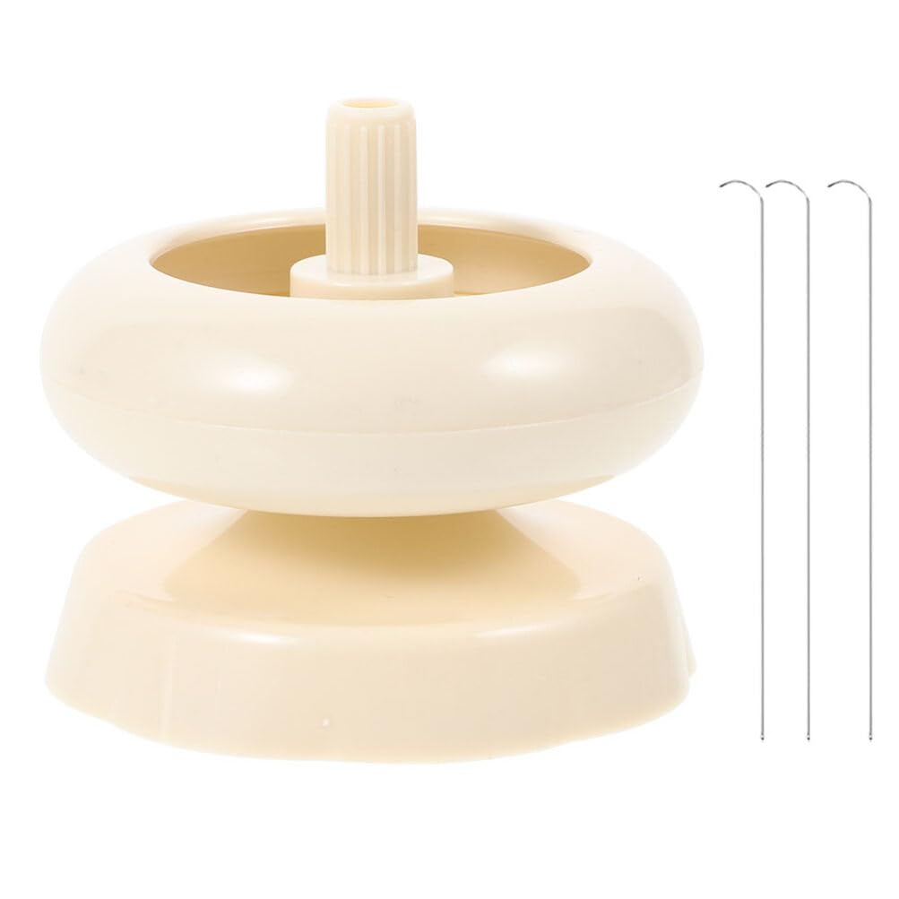 Tofficu 1set Plastic Bead Spinner Bowl for DIY Beading Crafting String Beads Chain Tools Handmade Beading Spinner with Needle Jewelry Making Device