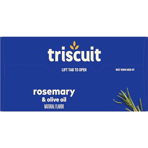 TRISCUIT ROSEMARY & OLIVE OIL WHOLE GRAIN WHEAT CRACKERS, LUNCH SNACKS, SNACK CRACKERS, 8.5 OZ