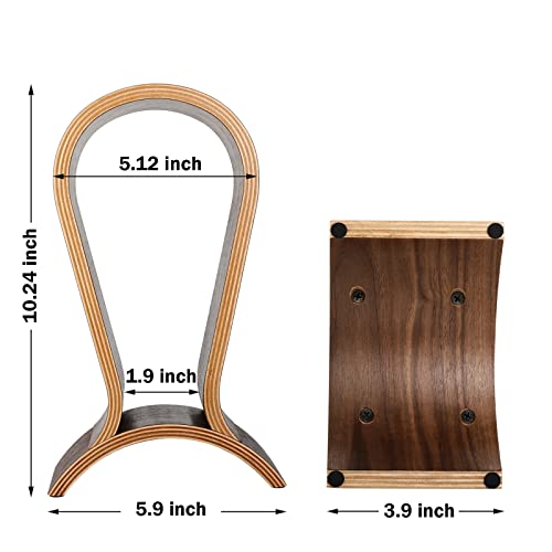 Headphone Stand Wood, Headset Stand for Desk, Walnut Gaming Headphone