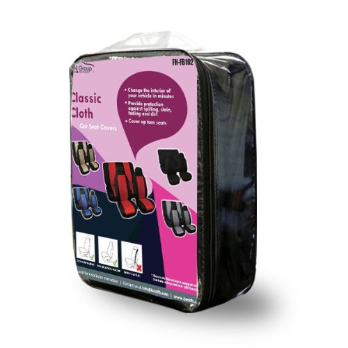 FH Group Classic Cloth Car Seat Covers Pair – Gray/Black Universal Fit For Most Cars, Trucks, SUVs & Vans - View #8