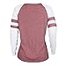 Canserin Hot Sale!Autumn Blouse, Women V Neck Pullover Autumn Long Sleeve T-Shirt Sweatshirts Pink Blouse Tops Size US 4-10 (M, Red)