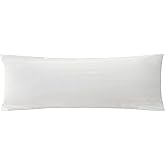 iMaylex Soft Brushed Microfiber Fabric Zipper Pillow Case, Cozy and Lightweight, Easy Care, White, Body, 20" x 60"