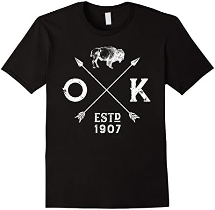 Mens Oklahoma State I Love T Shirt Arrow Bison Buffalo Men Women Large Black