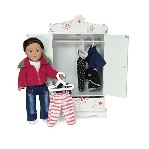 18-inch Doll Furniture | Wooden Doll Clothes Hangers for Closets Armoires | Fits 18" American Girl Dolls