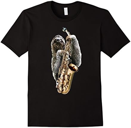 Saxophone Sloth Shirt Funny Novelty Sloth Saxophone Gift