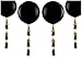 Fonder Mols 34 pcs 36'' Giant Black Round Latex Party Balloons with Metallic Gold Black White Paper Tassels Graduation Party Hanging Decoration