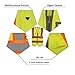 SHORFUNE High Visibility Safety Vest with Pockets, Mic Tab, Reflective Strips and Zipper, ANSI/ISEA Standards,Yellow,XL