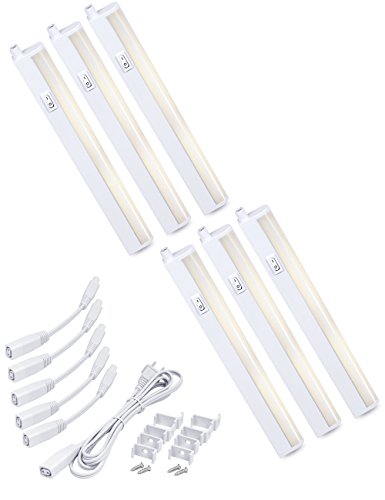 LED Concepts Under Cabinet & Closet Linkable LED T5 Light Bar – Ultra Slim, Cool-Touch Design – Great for Kitchen Counter Lighting -ETL Listed Power Supply (12″ Inch WW -6 PK)