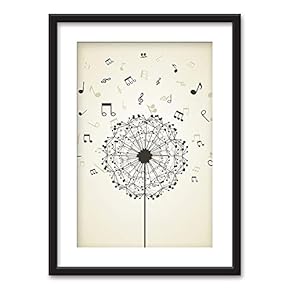 Black Paper Framed Canvas Wall Art for Living Room, Bedroom Dandelions Canvas Prints for Home Decoration Ready to Hanging - 23x31 inches