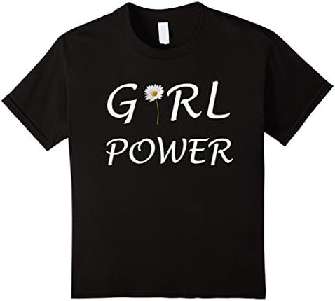 Kids Girl Power Flower Shirt 6 Black