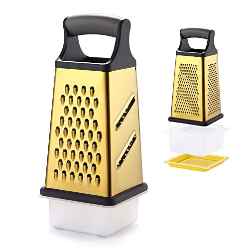 Dishwasher safe Gold Titanium Box Grater, Marco Almond® KYA53 Stainless