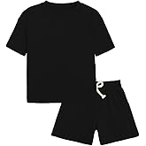 ROMPERINBOX Toddler Boy Summer Outfits 2T 3T 4T Tracksuit Solid 2-piece Short Sleeve T-shirt & Shorts Clothes Set