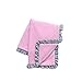 Kiki & Anna Soft Plush Two Layer Baby Blanket with Satin Raffle Trim for Girl Gift (30