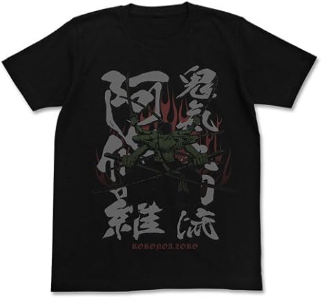 Amazon ワンピース 鬼気 九刀流 阿修羅 Tシャツ ブラック Lサイズ アニメ 萌えグッズ 通販