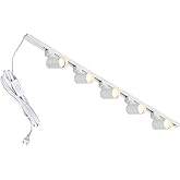 Hiiglxii Plug in Track Lighting with Power Cord, 5-Light GU10 Track Lighting Kit with Track Rail, Modern Kitchen LED Track Li