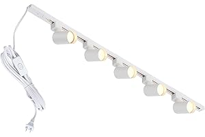 Hiiglxii Plug in Track Lighting with Power Cord, 5-Light GU10 Track Lighting Kit with Track Rail, Modern Kitchen LED Track Li