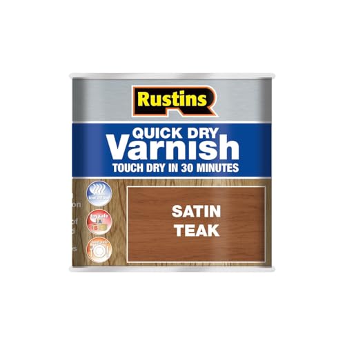 RUSTINS VSTE250 250 ml Quick Dry Varnish Satin-Teak, 250ml