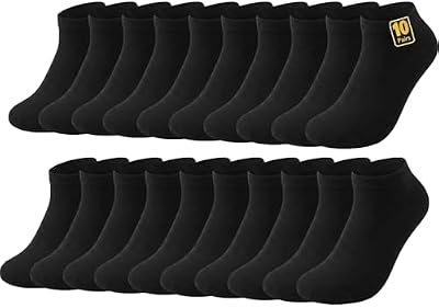 10 Paires Chaussettes Basses Homme Femme - Coton Socquettes Peigné