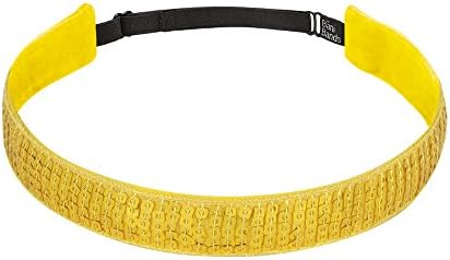 Bani Bands Women's Sequin Adjustable Headband with Non-Slip Lining, Yellow