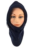 Nova Sport Wear Fleece Balaclava Hooded Face Mask Neck Warmer (Navy Blue)