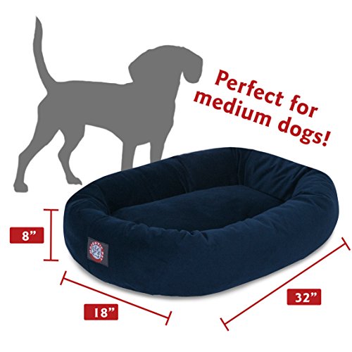 Majestic Pet 32" Navy Velvet Bagel Dog Bed Pricepulse