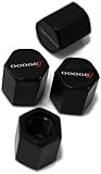 Dodge Stripes Wheel Air Tire Valve Stem Cap Black Tool ABS Plastic