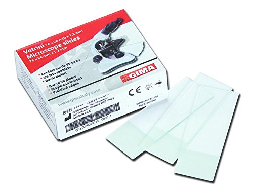 GIMA 29775 Slides - Single End Frosted Sandblasted Band Ground Edges(4 sets of 50 pieces)
